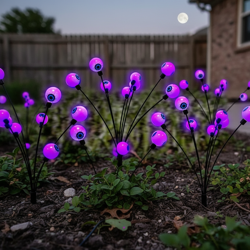 Solar Halloween Eyeball Lights - 6 Pack Garden Props