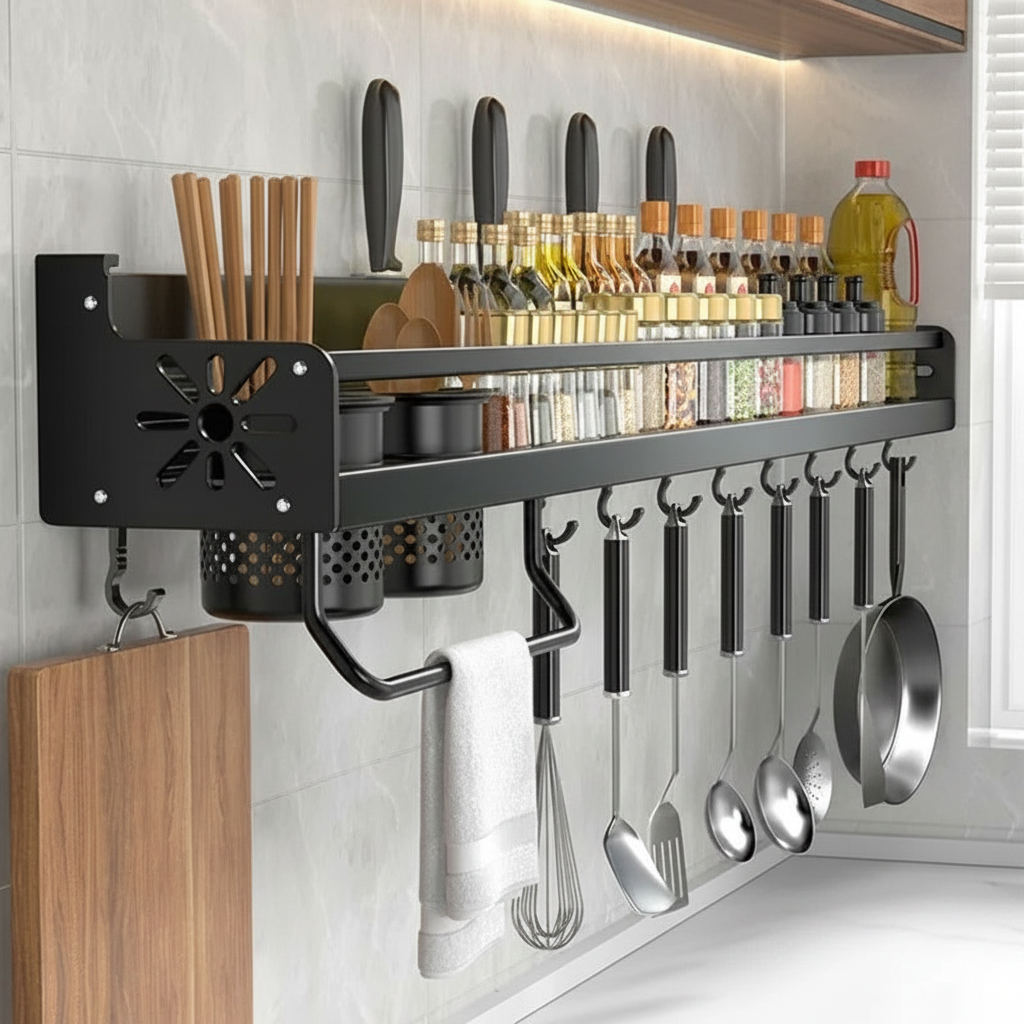 Wall Mounted Kitchen Storage Rack Organizer