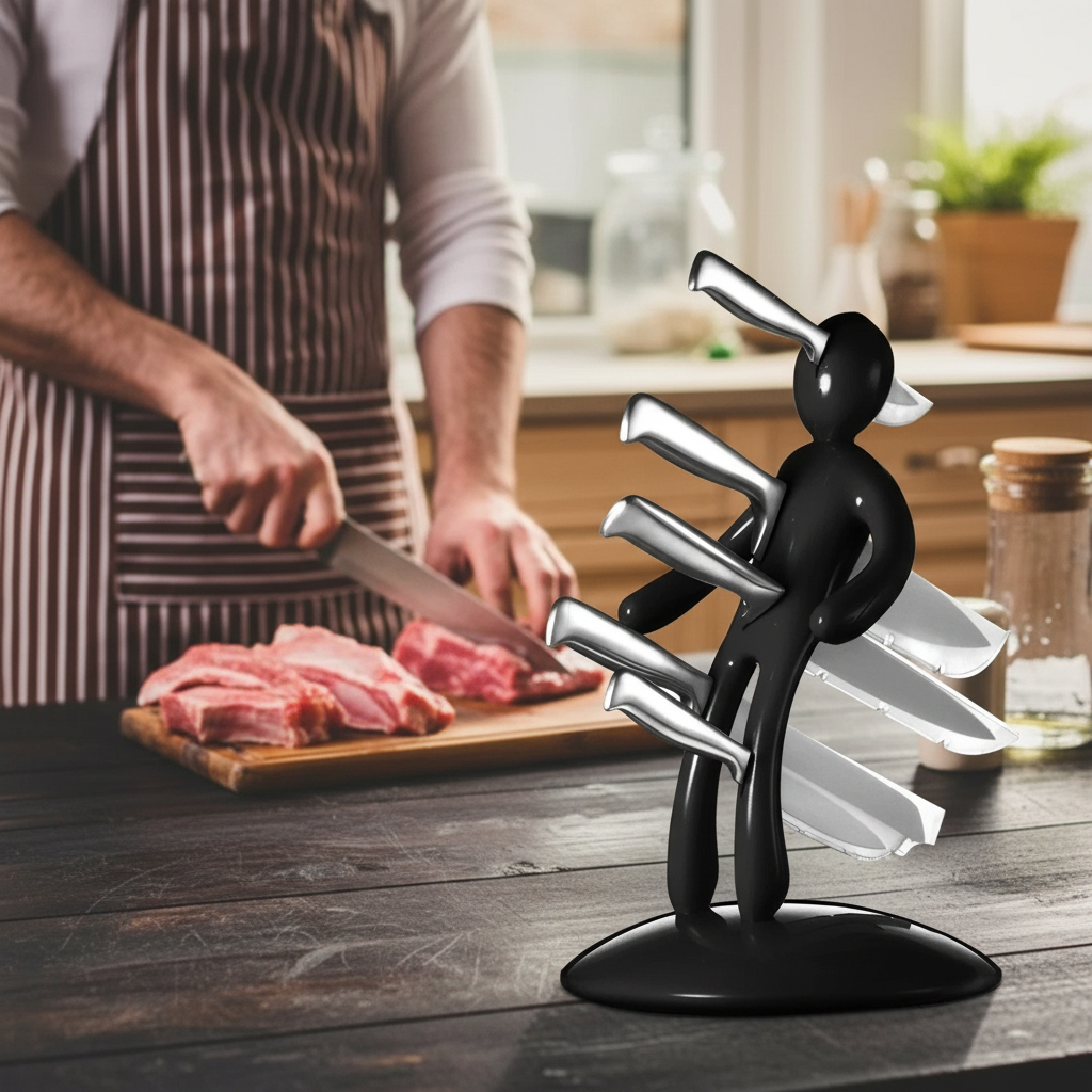 Humanoid Kitchen Knife Holder - Artistic Countertop Organizer