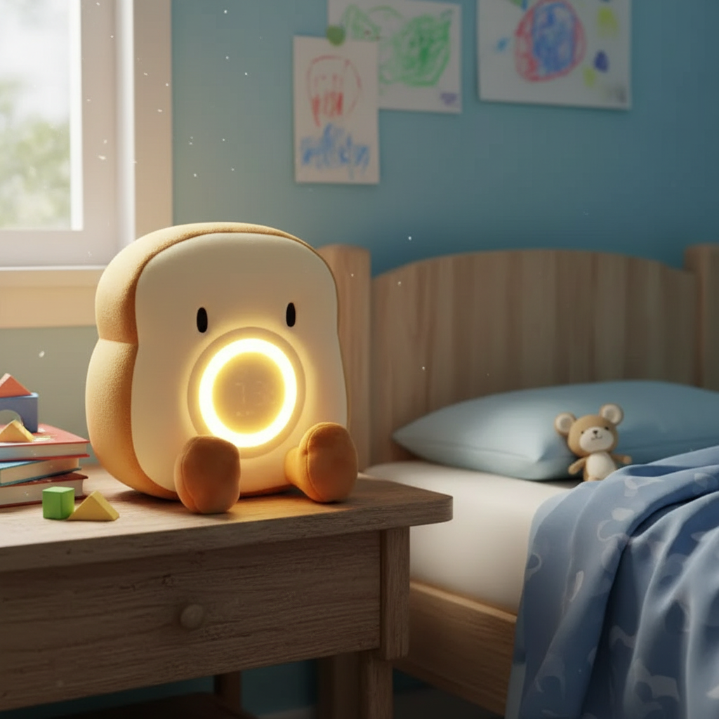 Toast Alarm Clock Plushie with Night Light