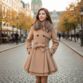 Women's Long Winter Coat with Fur Collar