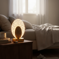 Sculpted Table Lamp with Fabric Shade