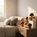 Wooden Mushroom Night Light with Touch Control