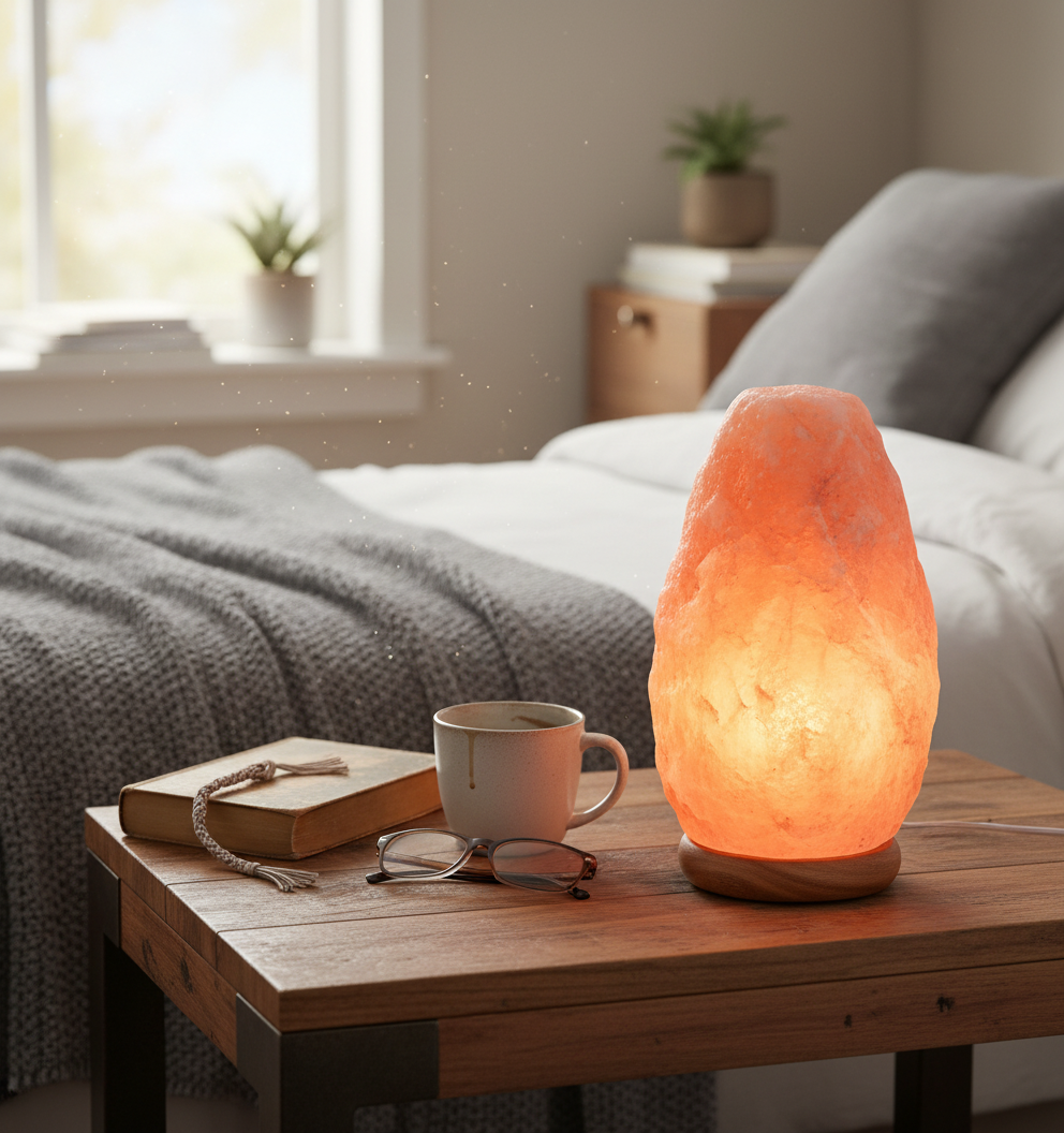 Himalayan Salt Lamp with USB LED - Hand-Carved