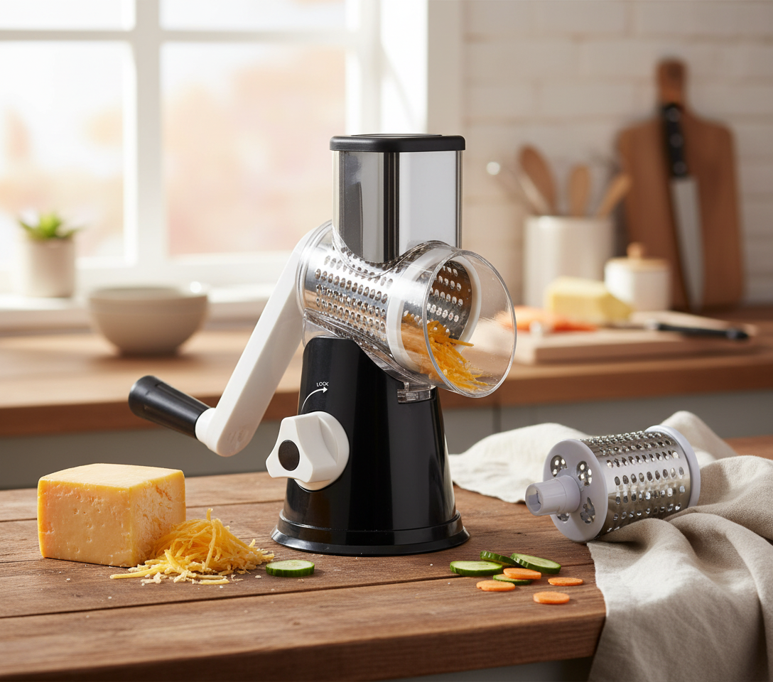 Rotary Cheese Grater with Suction Base