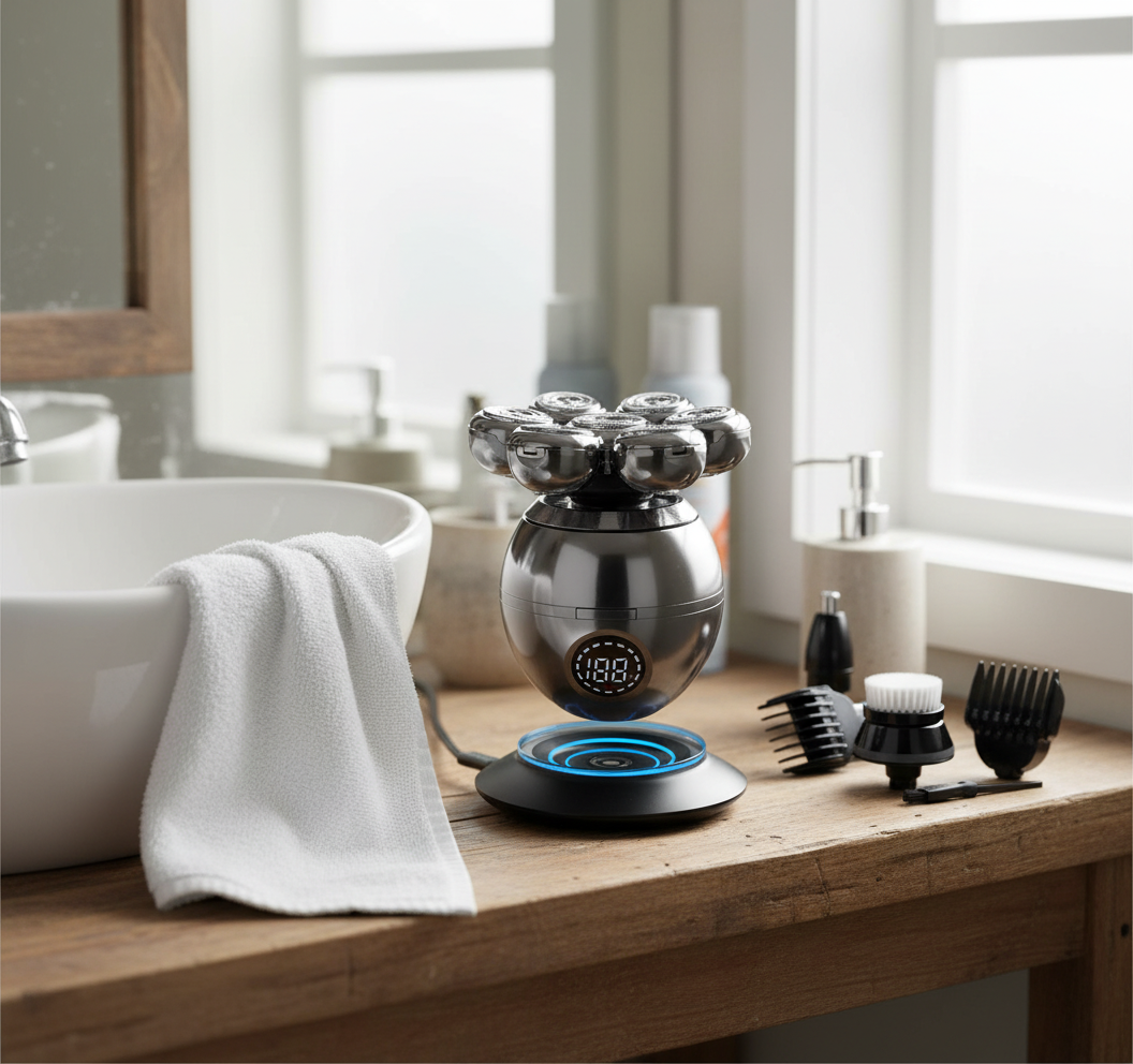 Wireless Electric Head Shaver with 7D Floating Blade