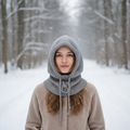 Cashmere Knitted Balaclava Hood with Neck Warmer