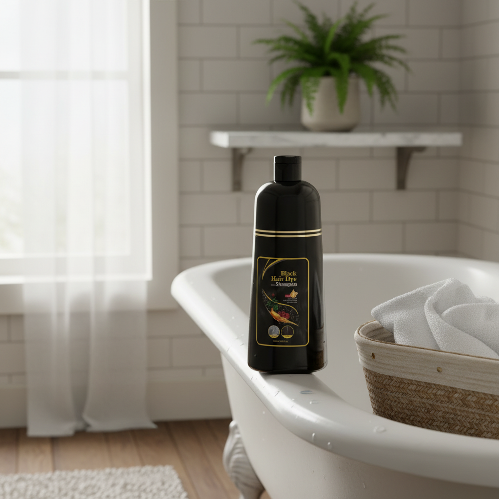 Black Hair Shampoo Dye - Plant-Based Gray Coverage