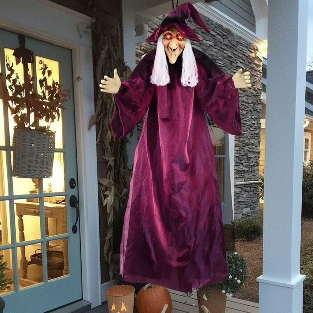 Life-Size Animated Witch with Sound & Glowing Eyes