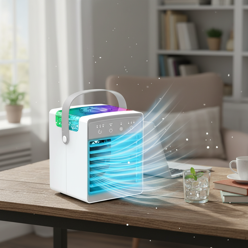 Portable AC Unit with Mist Spray & Night Light