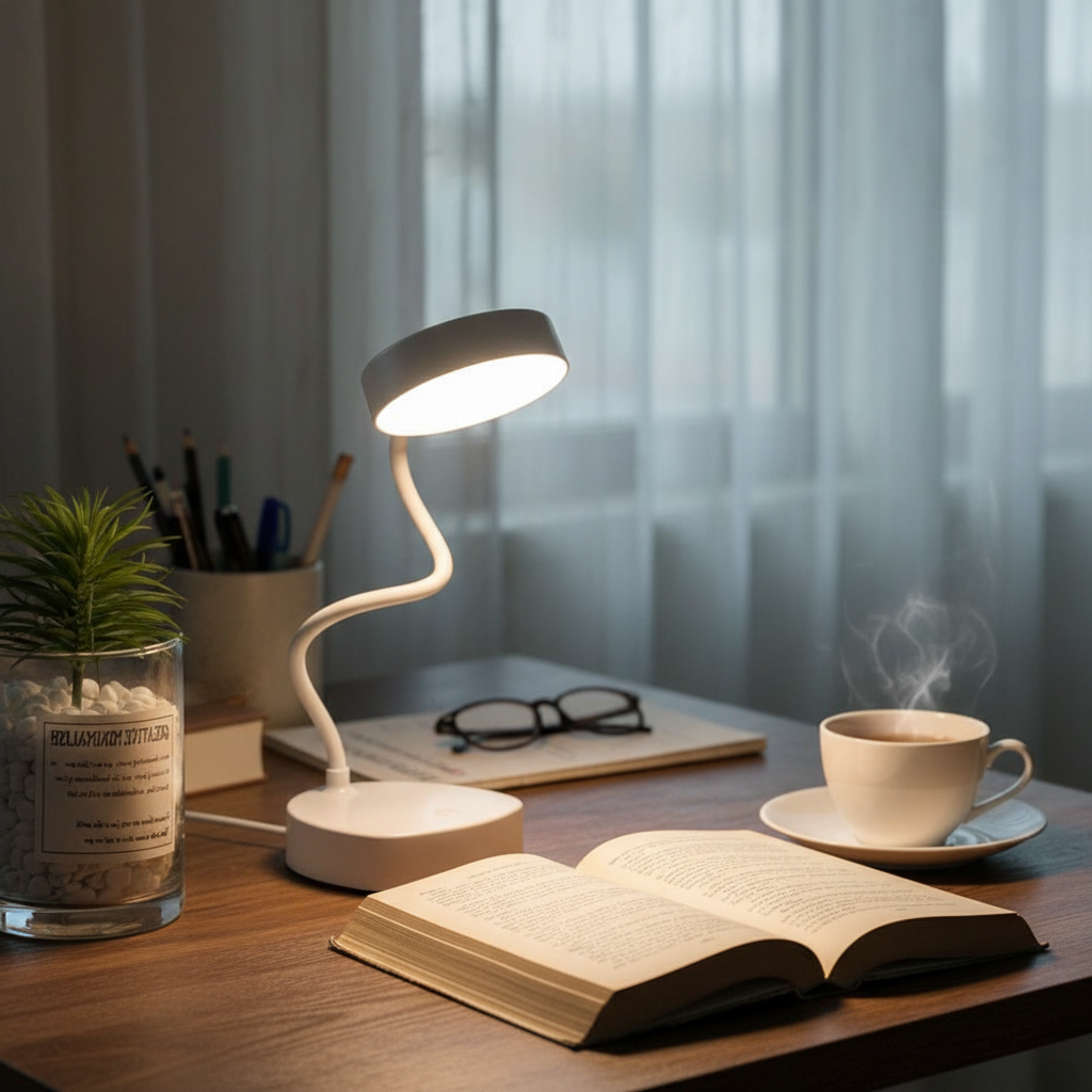 Touch Control LED Bedside Lamp with Flexible Arm