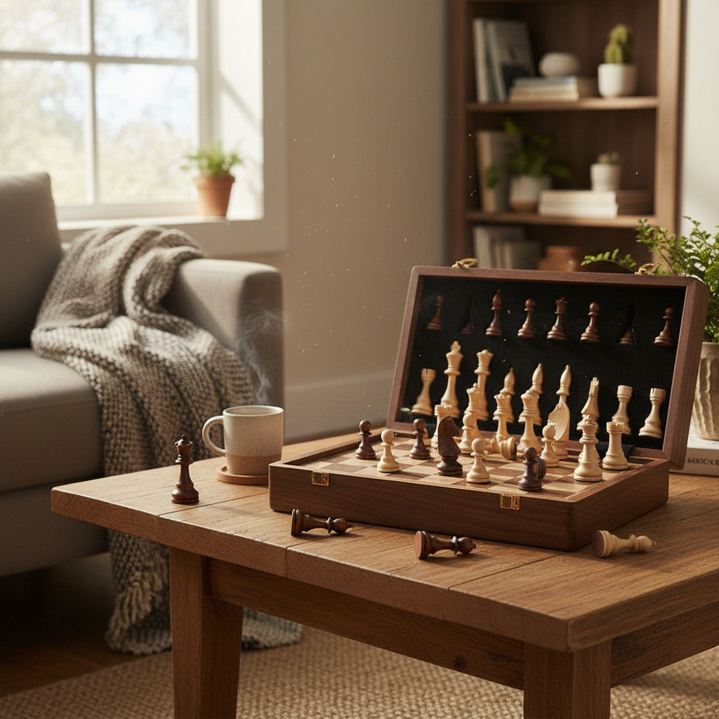 Wooden Chess Set with Extra Pieces