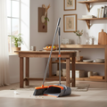 Self-Cleaning Broom and Dustpan Set with Extendable Handle