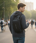 Carbon Fiber Anti-Theft Backpack with USB Charging