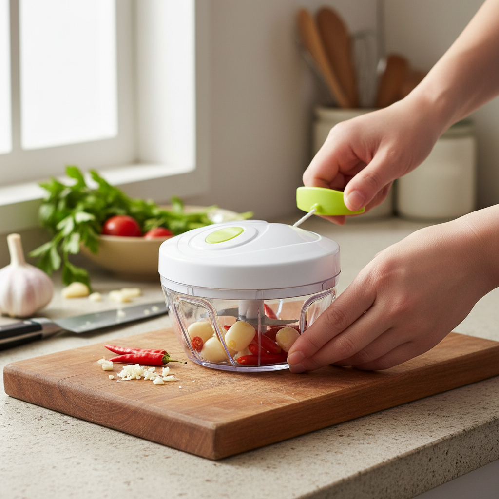 Manual Mini Chopper - Hand-Operated Vegetable Chopper