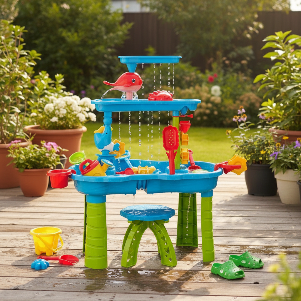 3-in-1 Outdoor Sand and Water Table for Kids