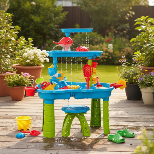 3-in-1 Outdoor Sand and Water Table for Kids