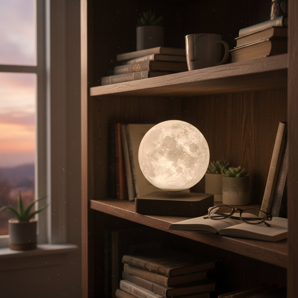 Magnetic Levitating Moon Lamp with Wireless Charging