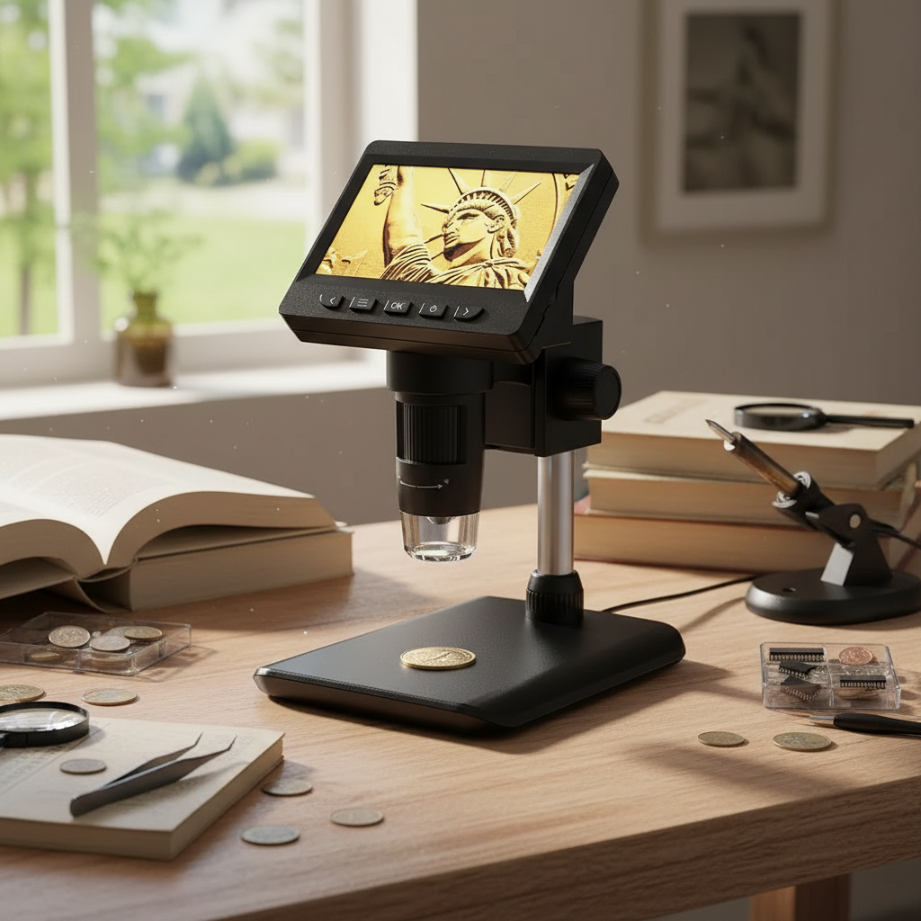 Digital Soldering Microscope 4.3" Screen 50X-1000X