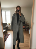 Oversized Women's Cashmere Coat with Lapel Collar