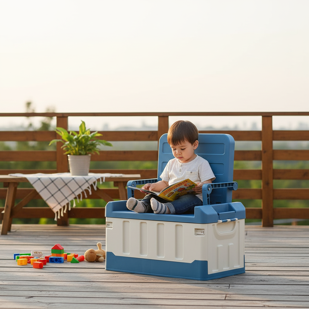Collapsible Storage Trunk with Seat - Indoor/Outdoor