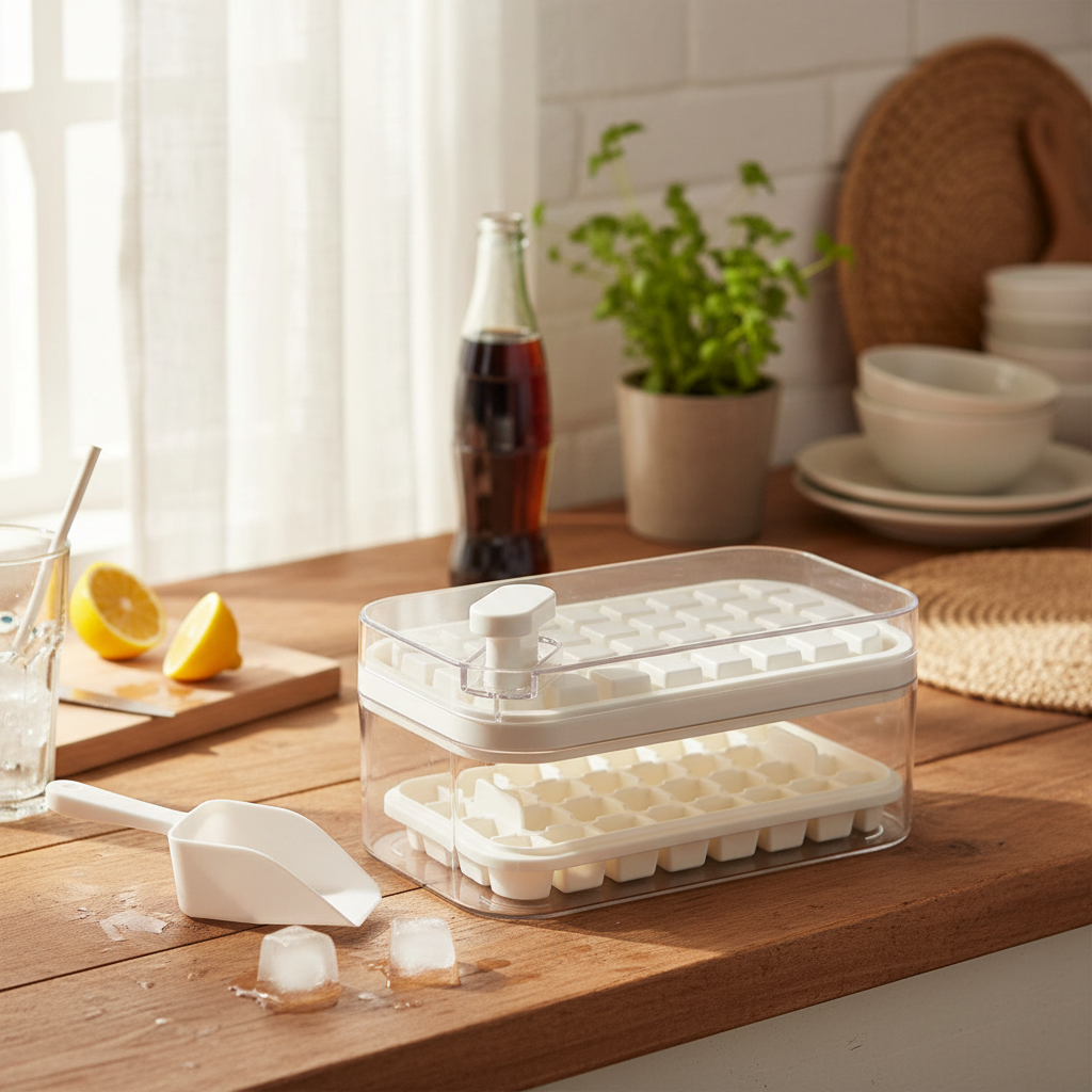 One-Click Ice Tray - Easy Release Ice Maker
