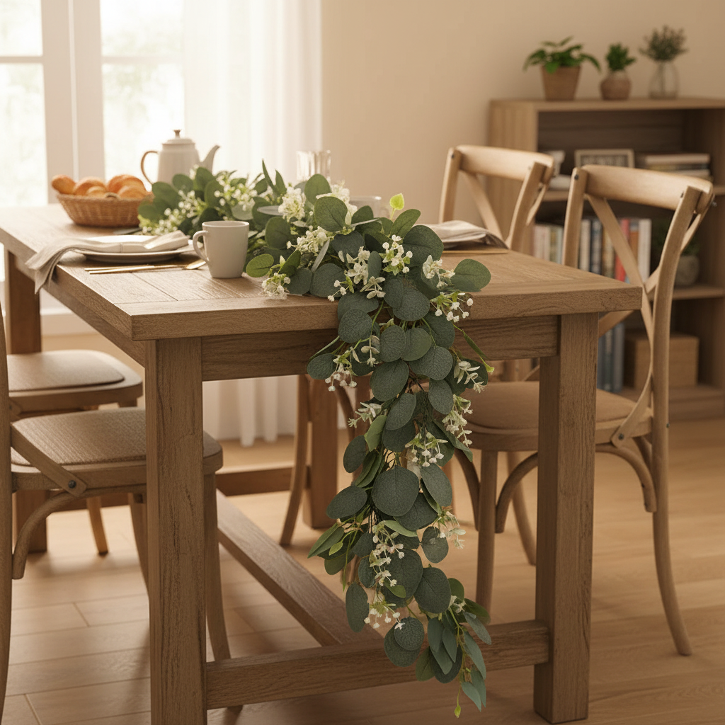 Faux Eucalyptus Garland - Artificial Greenery Decor