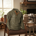 Men's Corduroy Sweater with Stand Collar
