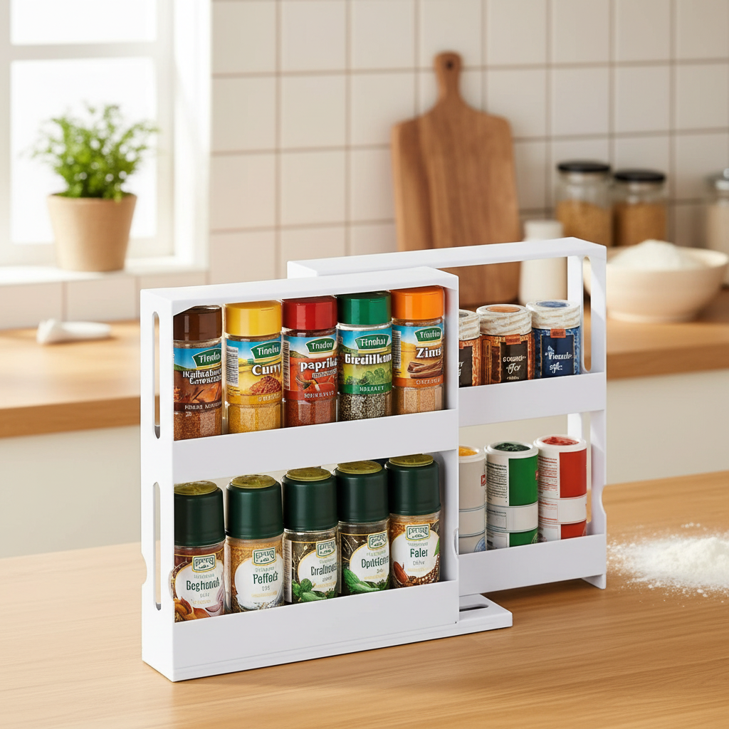 Spice Rack Organizer with Swivel Shelves