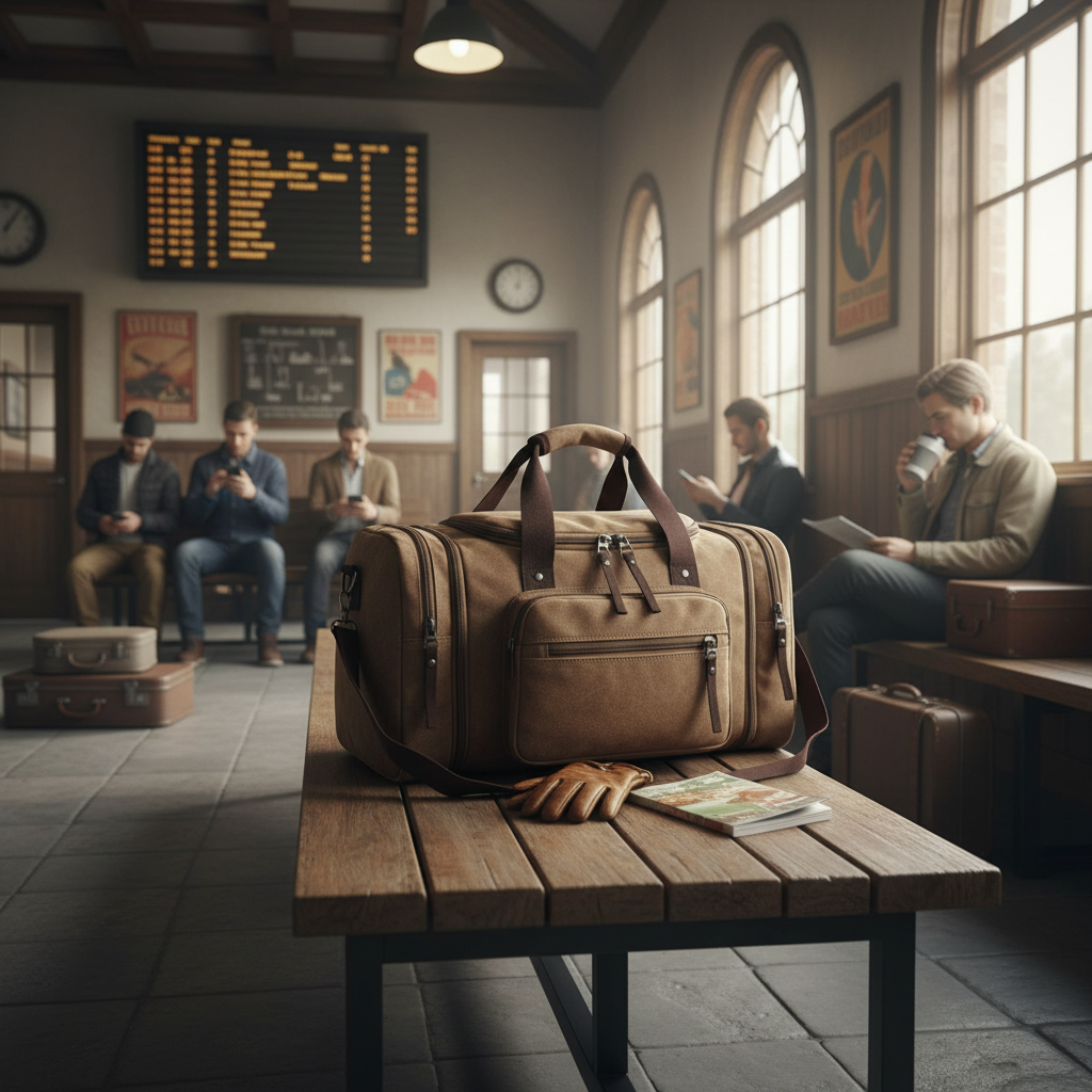 Large Canvas Travel Duffel Bag with Expandable Design