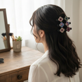 Crystal Stone Braided Hair Clips with Rhinestones