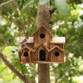 Handcrafted Wooden Birdhouse with 6 Nesting Holes