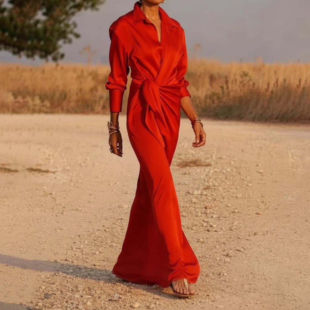Women's Spring A-Line Dress with Ruffle Details
