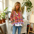 Women's Floral Cotton Blend Sweater