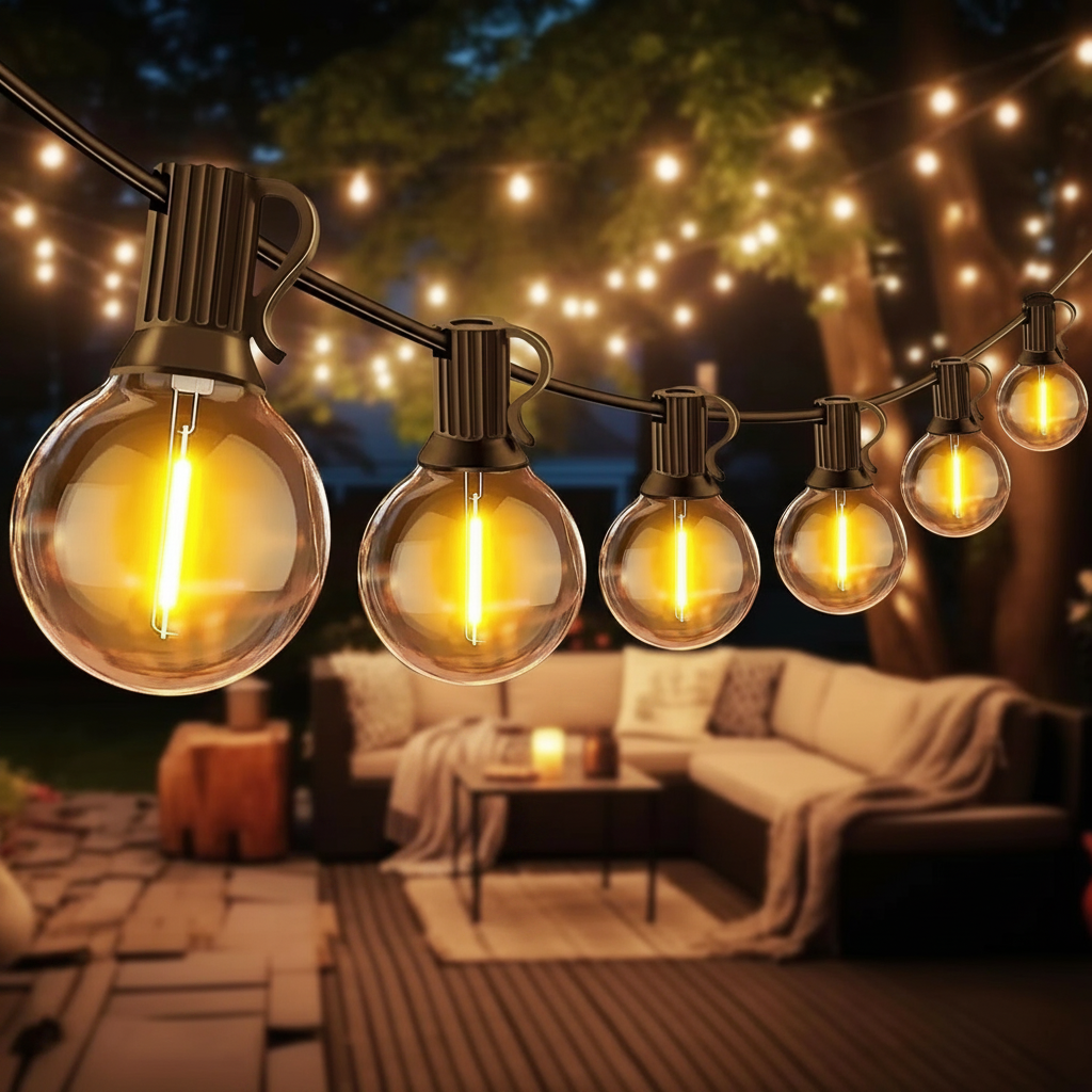 LED Outdoor String Lights - Waterproof Patio Lighting