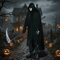 Adult Death Costume with Light-Up Eyes & Scythe