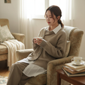Women's Cashmere Wrap Jacket with Asymmetrical Buttons