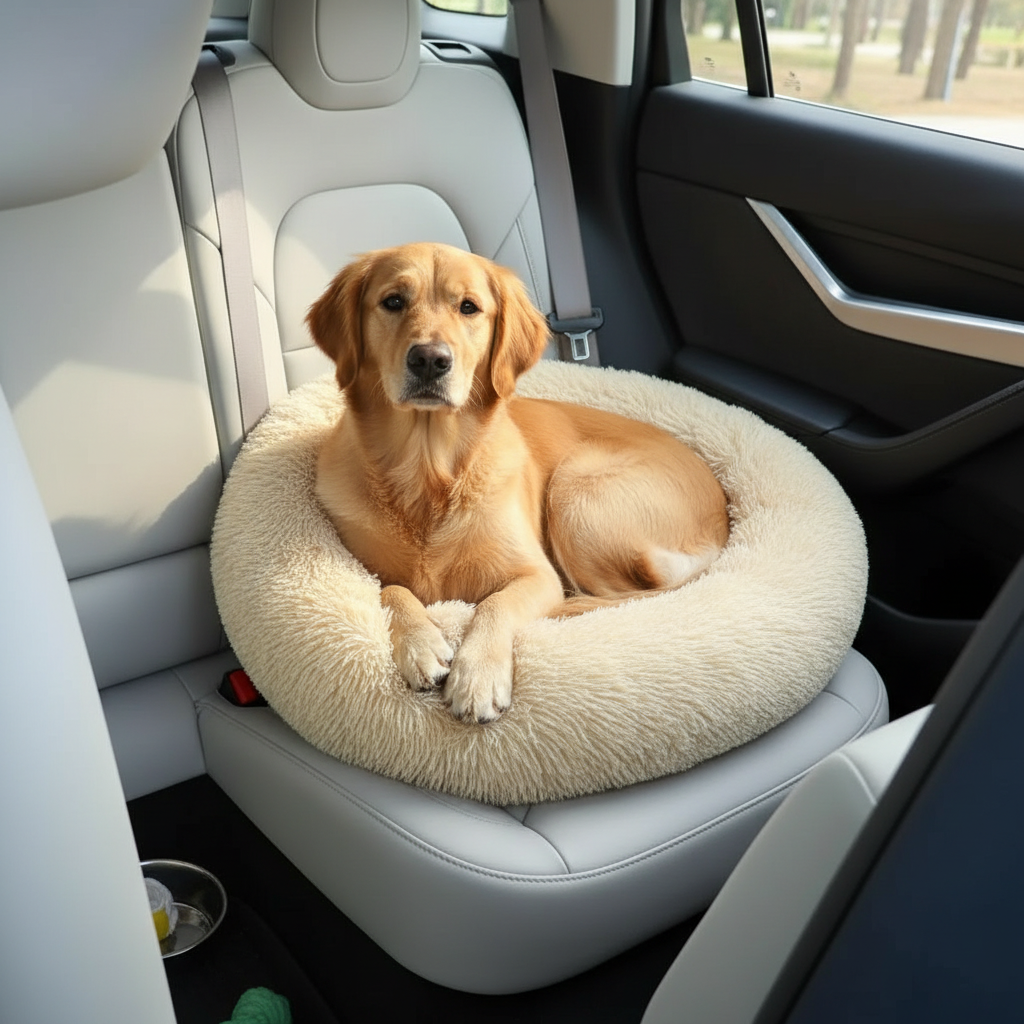 Car Dog Bed with High Back & Washable Cover