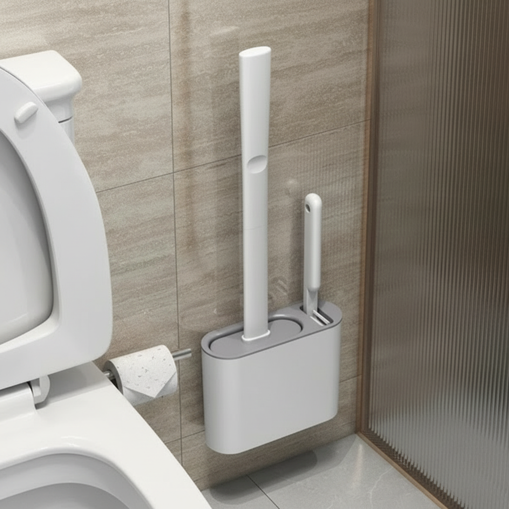 Wall-Mounted Toilet Brush & Plunger Set