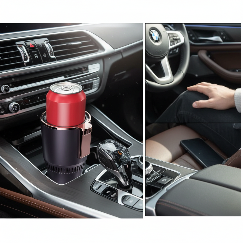 Smart Car Cup Holder with Heating & Cooling