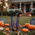 Witch Legs Halloween Decoration with Stakes