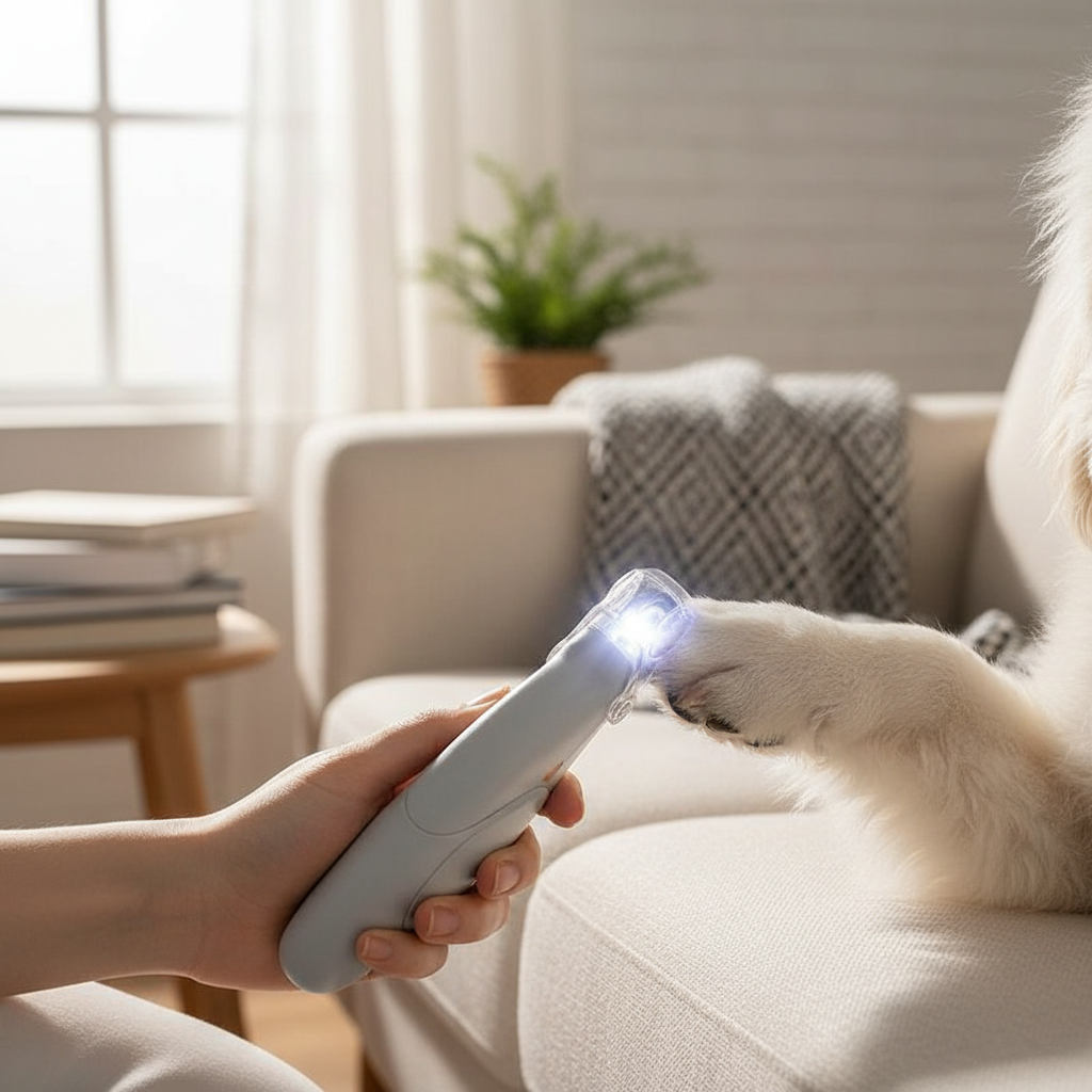 Dog Nail Clipper with LED Light & Safety Sensor