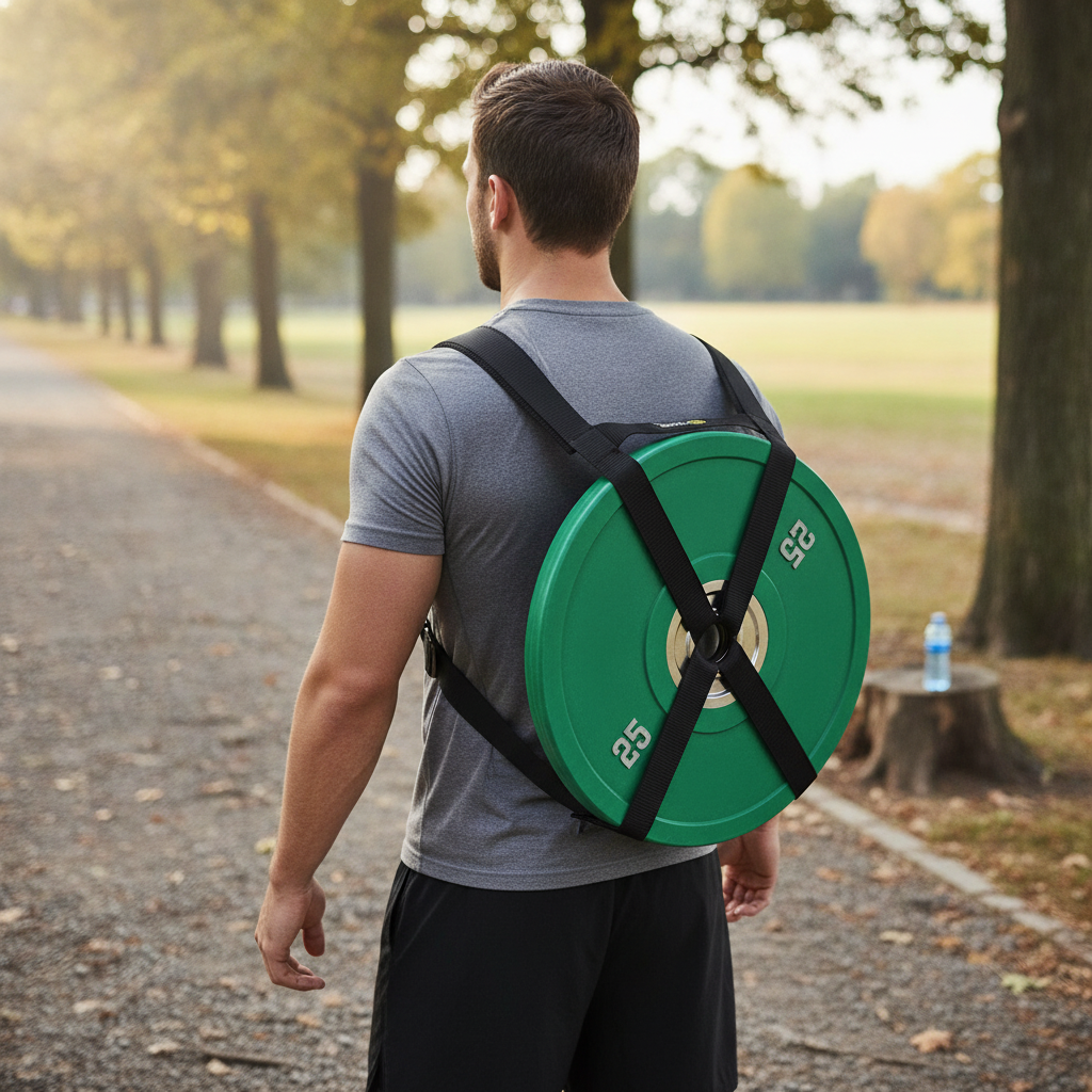 Adjustable Weighted Training Vest with Barbell Plates