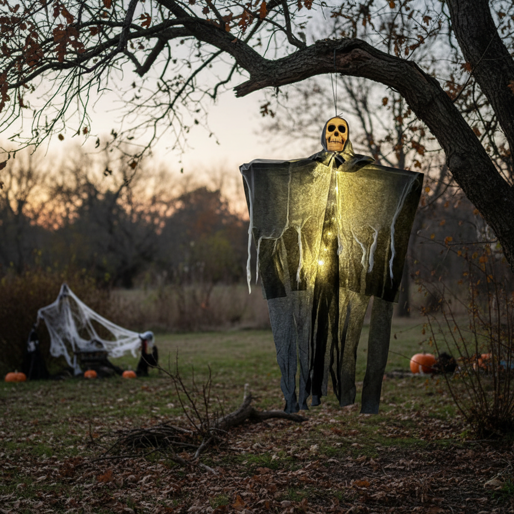 Glowing Skull Halloween Decorations - Set of 2