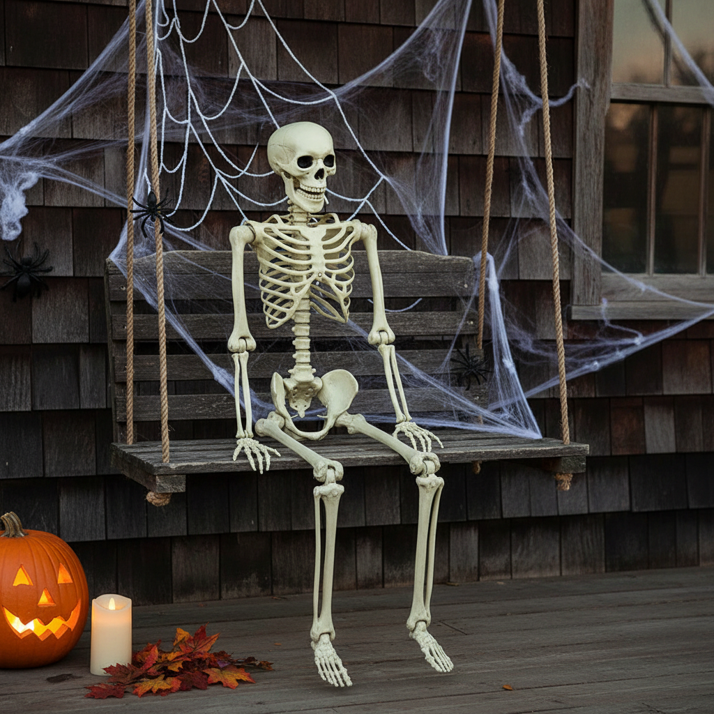 Poseable Skeleton Prop for Halloween Decorations