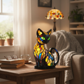 Stained Glass Cat Table Lamp