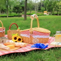 Wicker Picnic Basket with Lid - Oval Design