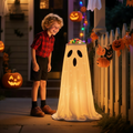Lighted Ghost Halloween Candy Bowl Stand - 39in