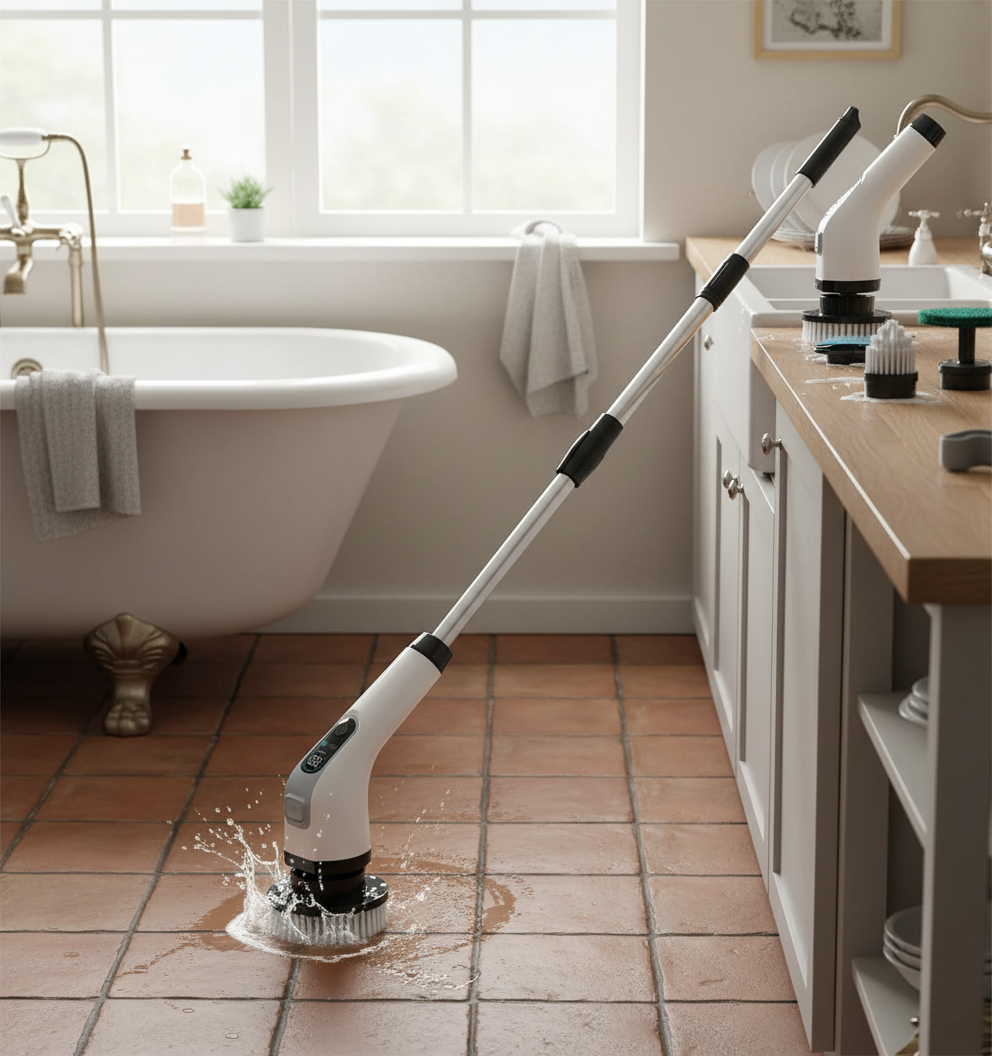 Cordless Electric Scrubber with Adjustable Handle