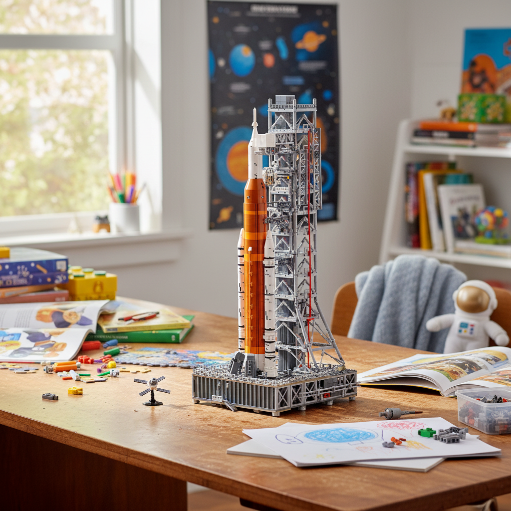 3,601 Piece Spaceship Model Kit with Launch Tower